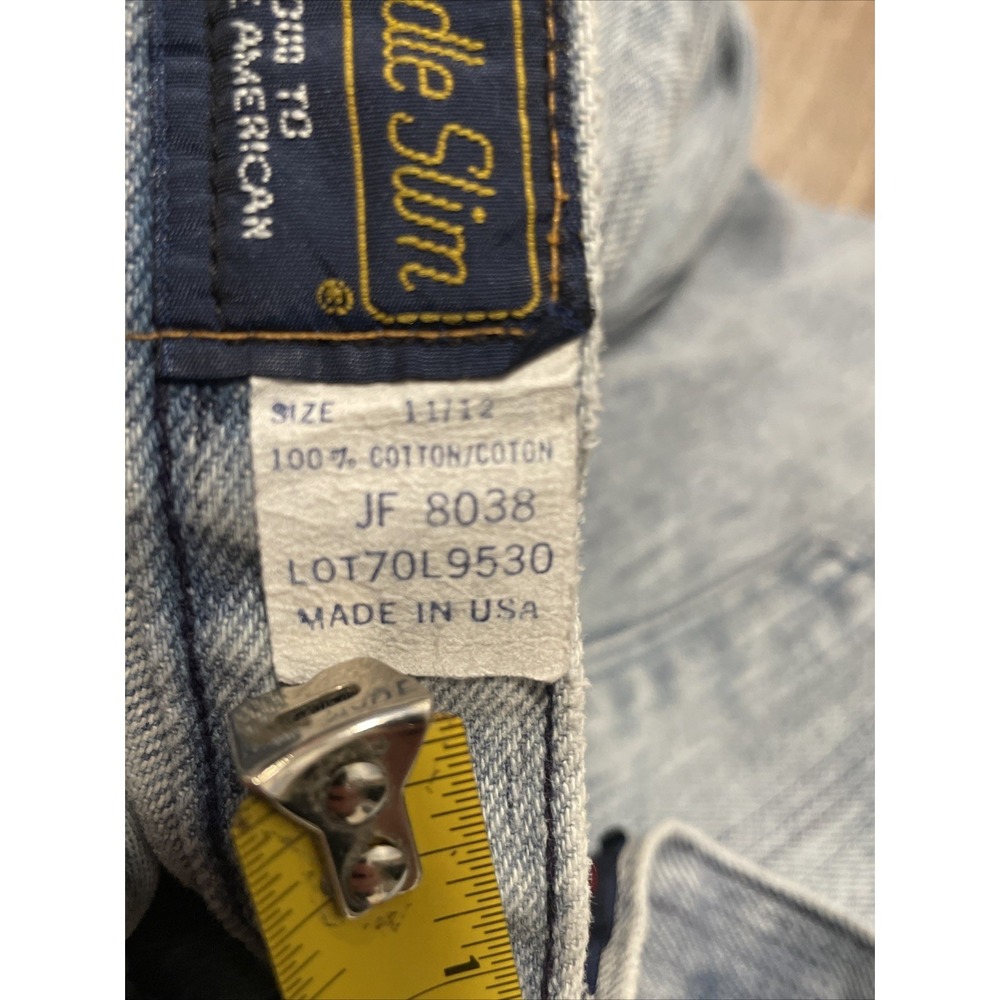 Vintage Cowgirl Panhandle Slim Jeans Womens Size 11/12 Light Denim Made in USA - Picture 8 of 9